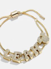 Disney Mickey Mouse Custom Slider Bracelet - Pavé Bubble Double Strand