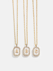Gold & Mother of Pearl Initial Necklace - Mother Of Pearl