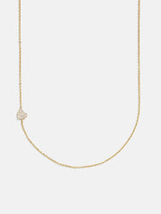 18K Gold Asymmetrical Heart Necklace - Heart