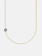 18K Gold Asymmetrical Evil Eye Necklace - Evil Eye