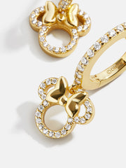 Minnie Mouse Disney 18K Gold Plated Sterling Silver Huggie Charm Earrings - Minnie Mouse