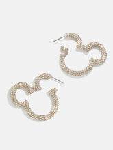 Mickey Mouse Disney Essential Hoop Earrings - Gold/Pavé