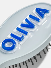 Mini Block Font Custom Hair Brush - Pale Blue/Cobalt Blue