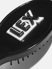 Mini Block Font Custom Hair Brush - Black/White