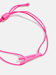 East West Initial Cord Bracelet - Hot Pink