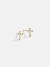Christina 18K Gold Earrings - Pavé Cross
