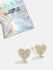 Whole Lotta Heart 18K Gold Kids' Earrings - Pavé Heart