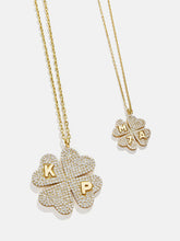 Clover 18K Gold Custom Pendant Necklace - 18K Gold. Pavé Cubic Zirconia Stones