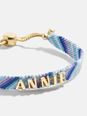 Woven Kids' Custom Friendship Bracelet - Blue Ombre Stripe