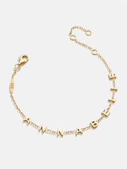 Mini 18K Gold Custom Spaced Letter Name Bracelet - 18K Gold