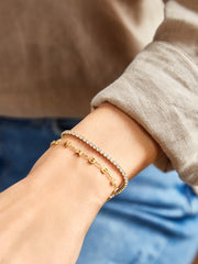 Mini 18K Gold Custom Spaced Letter Name Bracelet - 18K Gold