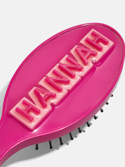 Mini Block Font Custom Hair Brush - Magenta