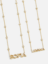 Yasmine 18K Gold Custom Nameplate Necklace - Gold/Pavé