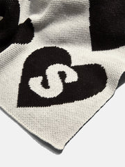 Large Wrapped in Love Custom Blanket - White/Black