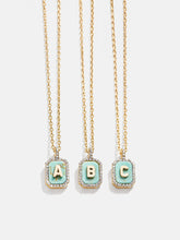 Gold & Turquoise Initial Necklace - Turquoise Stone