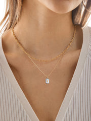 Gold & Mother Of Pearl Initial Necklace - Dark Mother Of Pearl