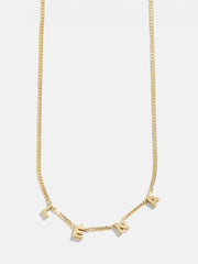 Mini 18K Gold Spaced Letter Custom Name Necklace - 18K Gold