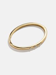 Nadia Classic Hinge Bangle - Classic Thin Gold Triple Bezel