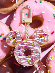 Mickey Mouse Disney Donut Bag Charm - Disney Pink Donut Bag Charm