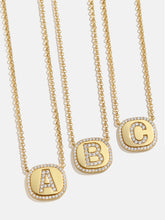 18K Gold Initial Pendant Necklace - Gold/Pavé