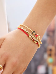 Mickey Mouse Disney Repeating Tennis Bracelet - Gold/Pavé