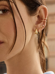 18K Gold Zodiac Earrings - 18K Gold. Pavé Cubic Zirconia Stones