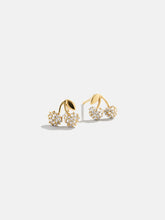 18K Gold Just For Fun Earrings - Pavé Cherry