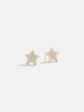 18K Gold Celestial Delicate Stud - Pavé Star