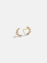 18K Gold Celestial Delicate Stud - Crescent Moon