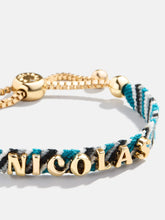 Woven Kids' Custom Friendship Bracelet - Blue/Black Stripe