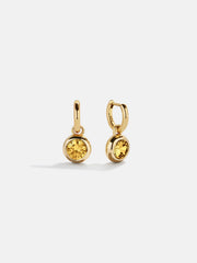 18K Gold Birthstone Drop Earrings - Topaz