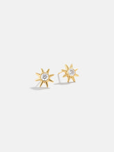 18K Gold Celestial Delicate Stud - Sun