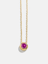 18K Gold Birthstone Pendant Necklace - Rose
