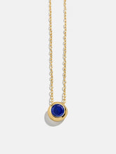 18K Gold Birthstone Pendant Necklace - Sapphire