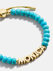 Turquoise Custom Nameplate Bracelet - Gold/Turquoise
