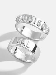 Sterling Silver Custom Block Ring - Sterling Silver