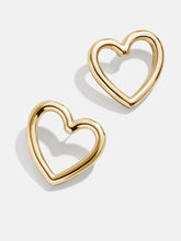 Amanda Earrings - Gold Heart Statement Studs
