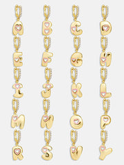 Kids' Initial Earrings - Gold/Pink