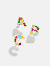 Kids' Rainbow Initial Earrings - Gold/Multi