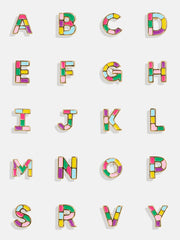 Kids' Rainbow Initial Earrings - Gold/Multi