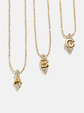 Initial Triad Necklace - Gold/Pavé