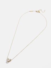 Mickey Mouse Disney 18K Gold Plated Sterling Silver & Cubic Zircona Pendant Necklace - Gold/Pavé