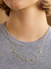 Disney Mickey Mouse 18K Gold Plated Sterling Silver Spaced Custom Necklace - Gold/Pavé