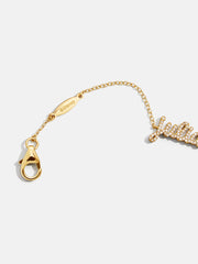 Disney Mickey Mouse 18K Gold Plated Sterling Silver Custom Nameplate Bracelet - Gold/Pavé