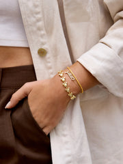 Disney Mickey Mouse 18K Gold Plated Sterling Silver Custom Nameplate Bracelet - Gold/Pavé