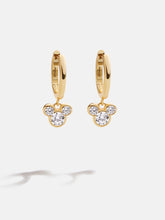 Disney Mickey Mouse 18K Gold Plated Sterling Silver Bezel Huggie - Gold/Pavé