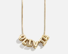 Bubble Letter Custom Necklace - Small Bubble Letter