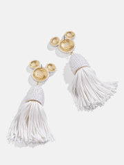 Disney Mickey Mouse Tassel Earrings - White