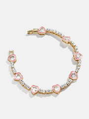 Daphne Tennis Bracelet - Gold/Pink
