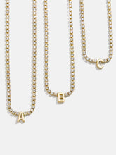 Ruth Initial Tennis Necklace - Gold/Pavé